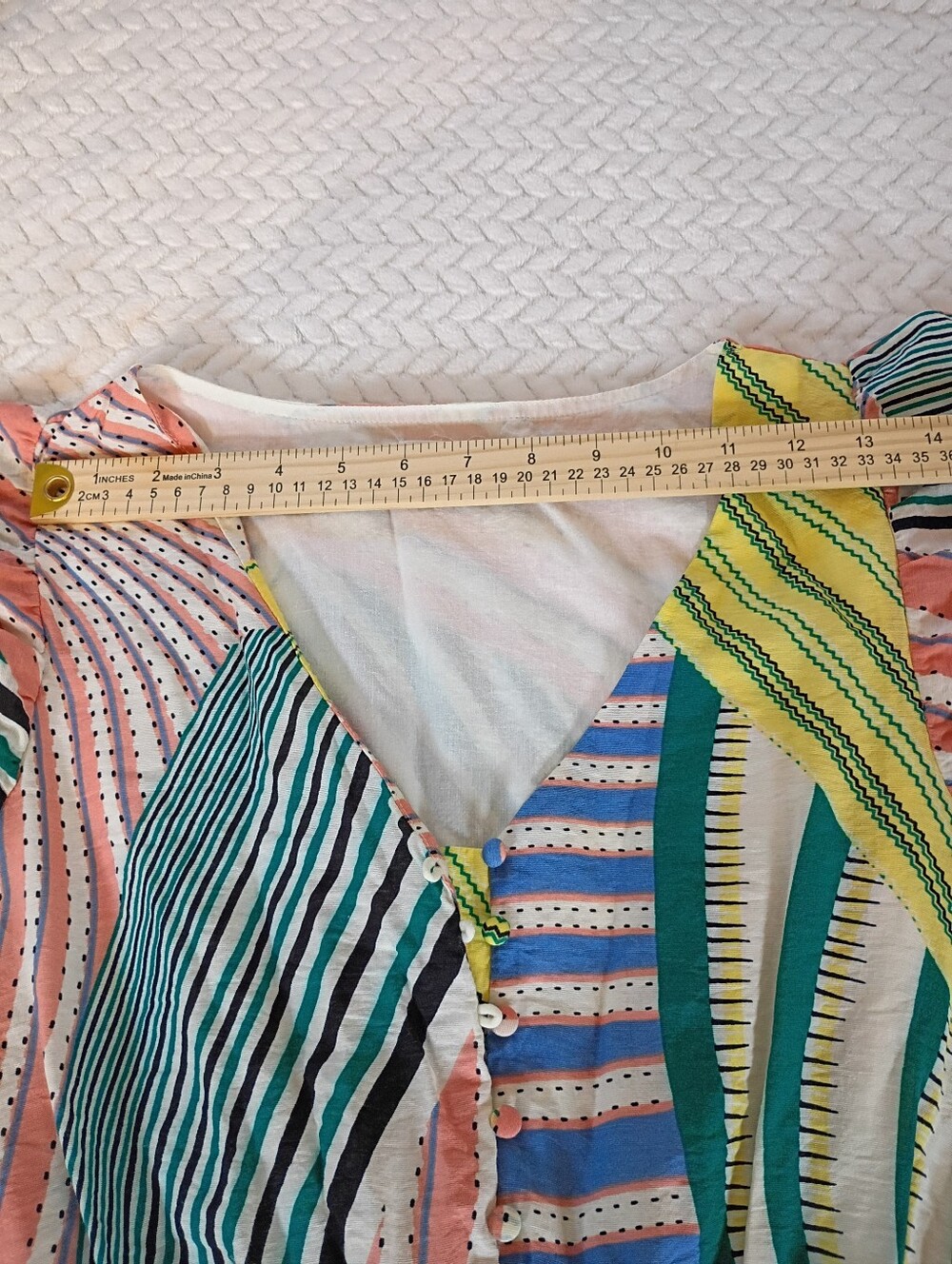 THML Jumpsuit Womens Medium Wide Leg Ruffle Fringe Bohemian Ethnic - Picture 12 of 16